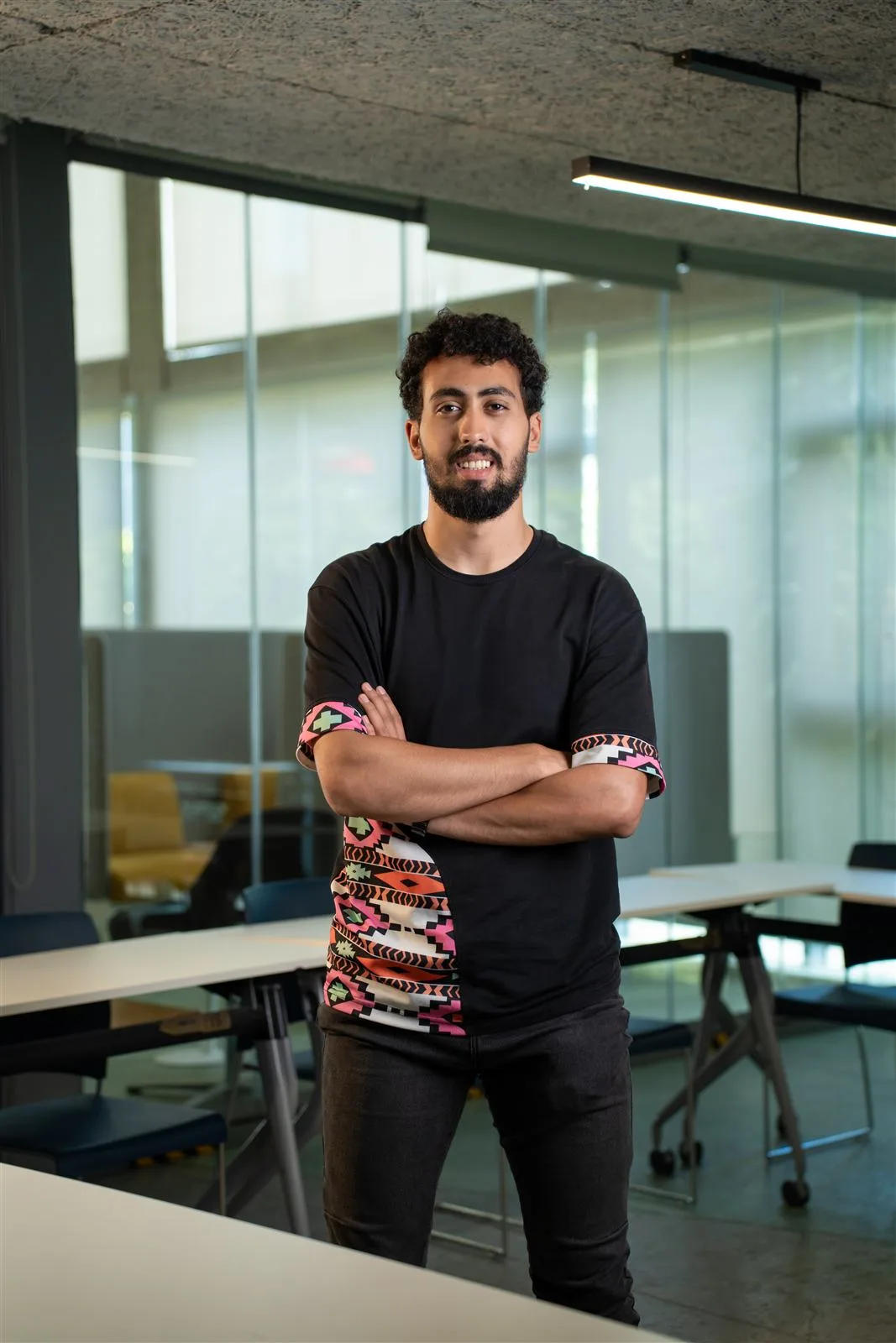 Controlled interview framing from a production filmed by Mohammad Hmayed